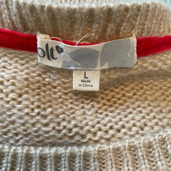 Olt long sleeve crew neck sweater size Large in camel with cute bird 🎉Host Pick🎉 - Picture 6 of 7